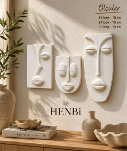 HENBi Büyük Boy 3 Adet Tablo Maske Bohem Ürünleri Boyama Seti - Görsel 2